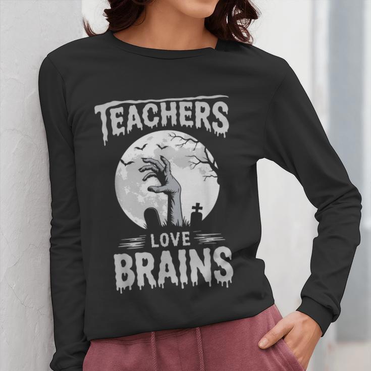 Halloween Teacher Tshirts Zombie Teachers Love Brains Women Long Sleeve T-Shirt, funny design Halloween Teacher Tshirts Zombie Teachers Love Brains Women Long Sleeve T-Shirt, funny design
