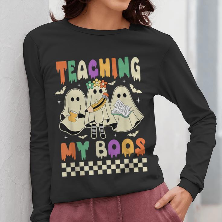Halloween Teaching My Boos Cute Ghost Teacher Life Costume Women Long Sleeve T-Shirt, funny design Halloween Teaching My Boos Cute Ghost Teacher Life Costume Women Long Sleeve T-Shirt, funny design