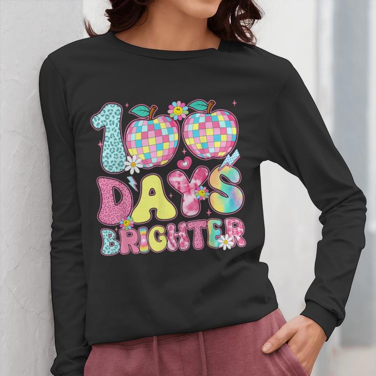 Happy 100th Day Of School 100 Days Brighter Teachers Kids Women Long Sleeve T-Shirt, funny design
