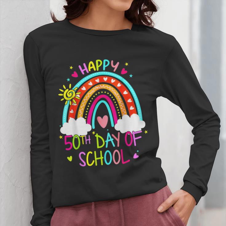 Happy 50th Days Of School Rainbow Teacher 50 Days Smarter Women Long Sleeve T-Shirt, funny design Happy 50th Days Of School Rainbow Teacher 50 Days Smarter Women Long Sleeve T-Shirt, funny design