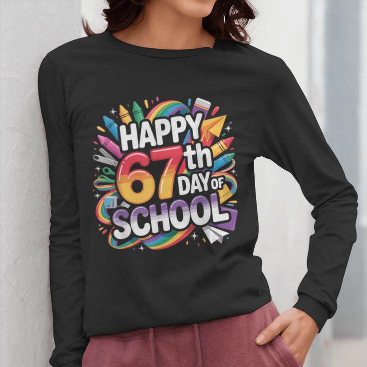 Happy 67 Days Of School Meme 100 Day Of School Teacher 6 7 Women Long Sleeve T-Shirt, funny design Happy 67 Days Of School Meme 100 Day Of School Teacher 6 7 Women Long Sleeve T-Shirt, funny design