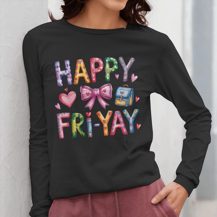 Happy Fri-Yay Teacher Fry Yay Friday Weekend Cute Fri-Yay Women Long Sleeve T-Shirt, funny design Happy Fri-Yay Teacher Fry Yay Friday Weekend Cute Fri-Yay Women Long Sleeve T-Shirt, funny design