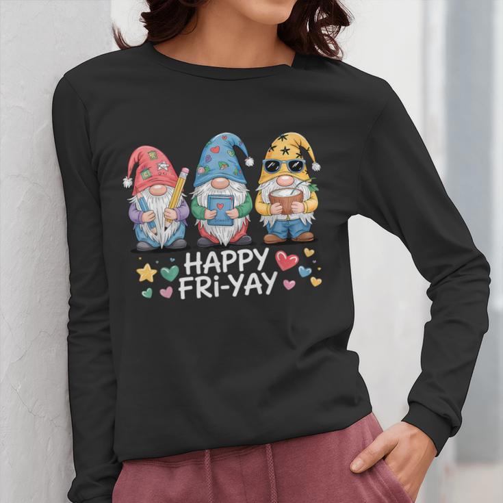 Happy Fri-Yay Teacher Fry Yay Friday Weekend Fri-Yay Women Long Sleeve T-Shirt, funny design