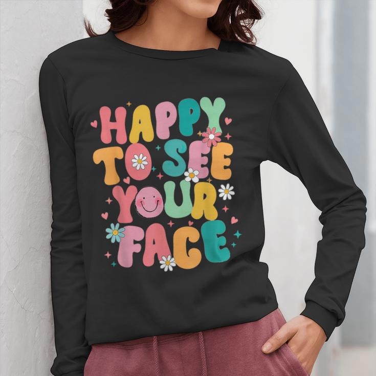 Happy To See Your Face Teacher Disco Ball Back To School Women Long Sleeve T-Shirt, funny design Happy To See Your Face Teacher Disco Ball Back To School Women Long Sleeve T-Shirt, funny design