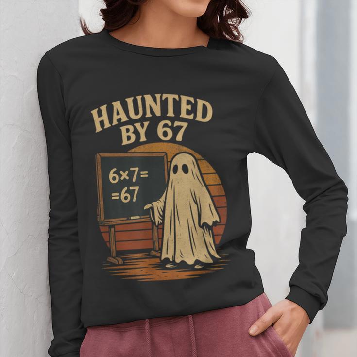 Haunted By 67 Ghost Math Joke Student Halloween Nerd Teacher Women Long Sleeve T-Shirt, funny design Haunted By 67 Ghost Math Joke Student Halloween Nerd Teacher Women Long Sleeve T-Shirt, funny design