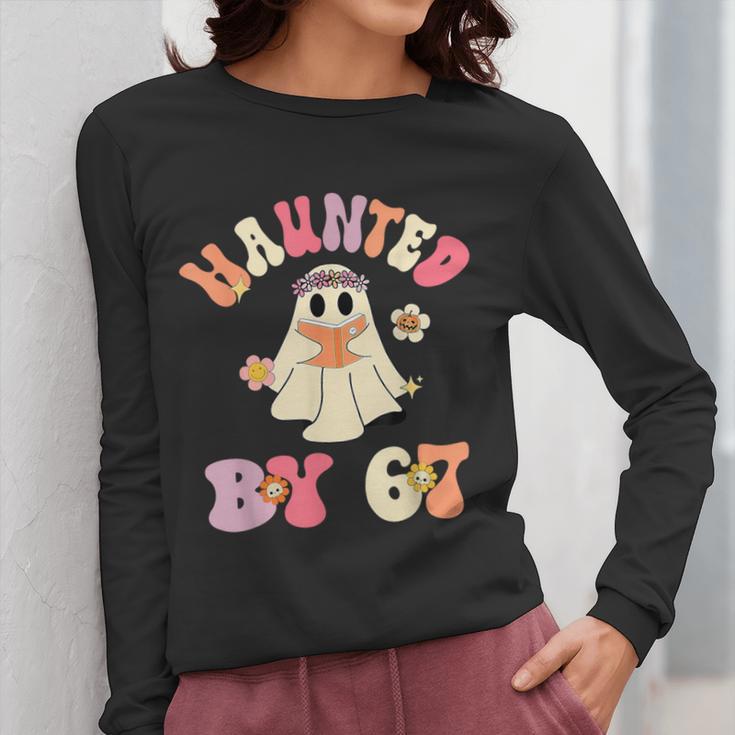 Haunted By 67 Meme Six Seven 6 7 Halloween Teachers Women Long Sleeve T-Shirt, funny design Haunted By 67 Meme Six Seven 6 7 Halloween Teachers Women Long Sleeve T-Shirt, funny design