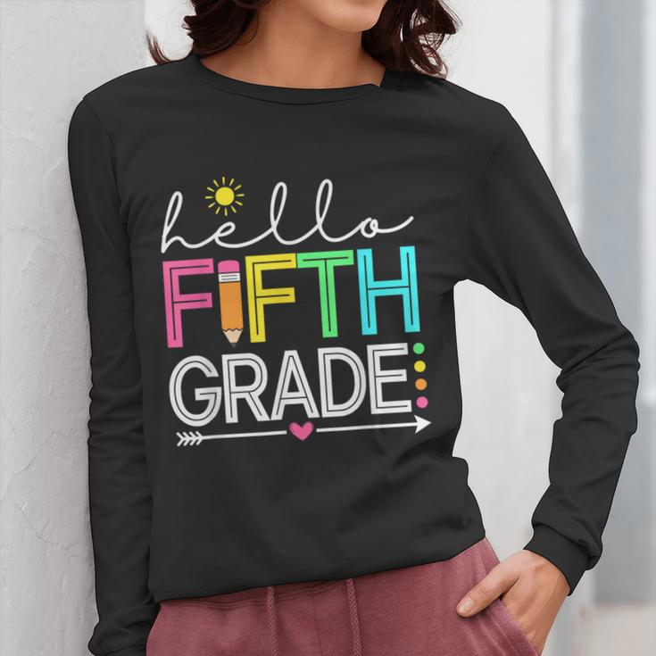 Hello Fifth Grade Teacher Student 5th Grade Back To School Women Long Sleeve T-Shirt, funny design Hello Fifth Grade Teacher Student 5th Grade Back To School Women Long Sleeve T-Shirt, funny design