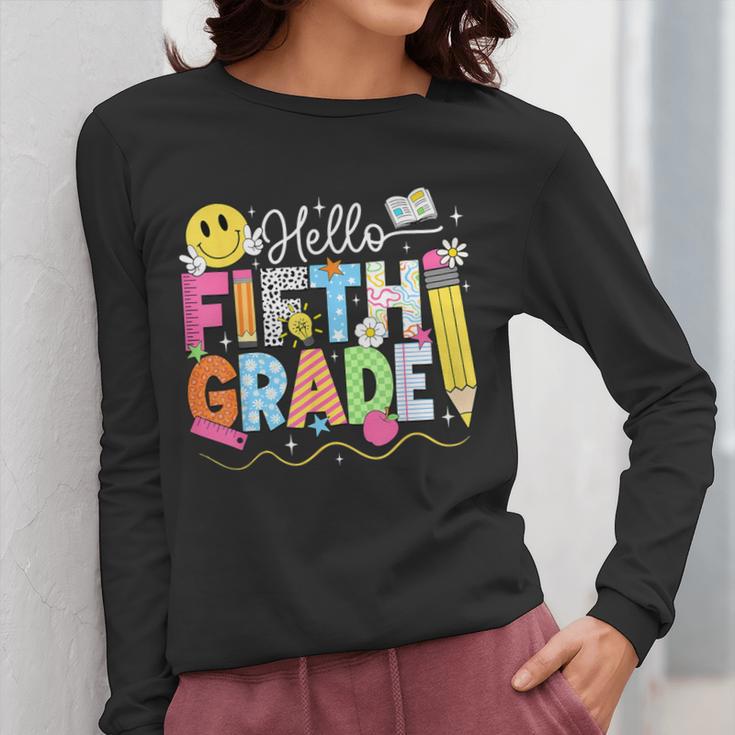 Hello Fifth Grade Team 5th Grade Back To School Teacher Kids Women Long Sleeve T-Shirt, funny design Hello Fifth Grade Team 5th Grade Back To School Teacher Kids Women Long Sleeve T-Shirt, funny design