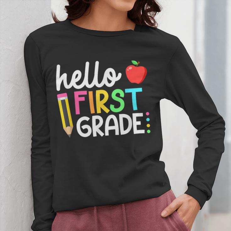 Hello First Grade Team 1st Grade Back To School Teacher Kids Women Long Sleeve T-Shirt, First Grade Teacher Gifts, funny design