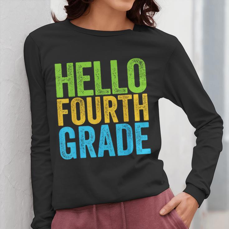 Hello Fourth Grade Shirt 4th Grade Boy Girl Student Teacher Women Long Sleeve T-Shirt, 4th Grade Teacher Gifts, funny design Hello Fourth Grade Shirt 4th Grade Boy Girl Student Teacher Women Long Sleeve T-Shirt, 4th Grade Teacher Gifts, funny design