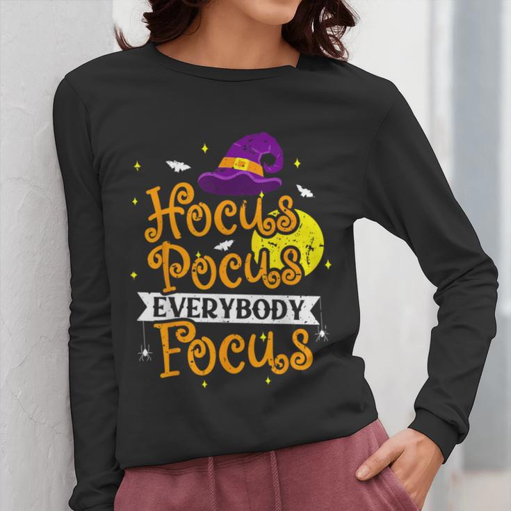 Hocus Pocus Everybody Focus Halloween Teacher Men Women Kids Women Long Sleeve T-Shirt, funny design Hocus Pocus Everybody Focus Halloween Teacher Men Women Kids Women Long Sleeve T-Shirt, funny design