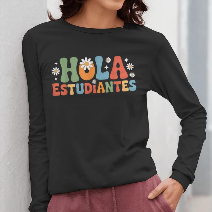 Hola Estudiantes Spanish Teacher Women Long Sleeve T-Shirt, funny design Hola Estudiantes Spanish Teacher Women Long Sleeve T-Shirt, funny design