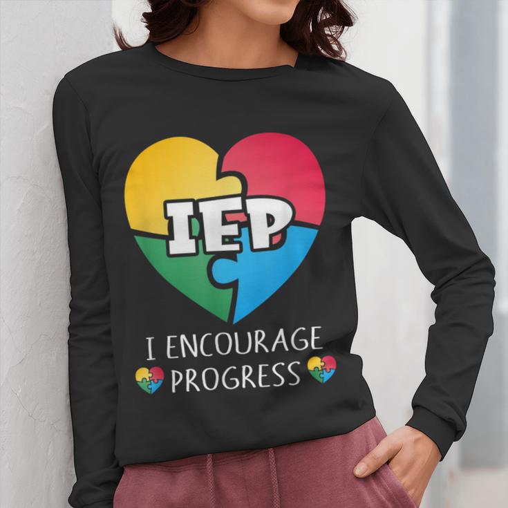 IEP I Encourage Progress Special Education School Teacher Women Long Sleeve T-Shirt, funny design IEP I Encourage Progress Special Education School Teacher Women Long Sleeve T-Shirt, funny design