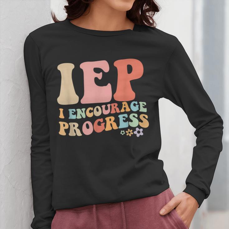 IEP I Encourage Progress Special Education Teacher Graphics Women Long Sleeve T-Shirt, funny design IEP I Encourage Progress Special Education Teacher Graphics Women Long Sleeve T-Shirt, funny design