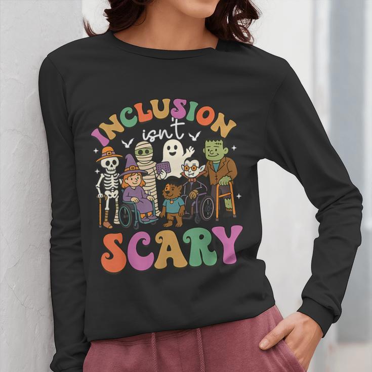 Inclusion Isn't Scary Ghost Mummy Halloween SLP Sped Teacher Women Long Sleeve T-Shirt, funny design Inclusion Isn't Scary Ghost Mummy Halloween SLP Sped Teacher Women Long Sleeve T-Shirt, funny design