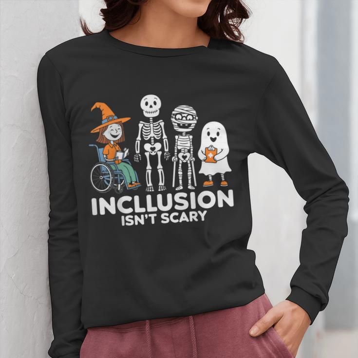 Inclusion Isn't Scary SLP Halloween Costume Sped Teacher Women Long Sleeve T-Shirt, funny design Inclusion Isn't Scary SLP Halloween Costume Sped Teacher Women Long Sleeve T-Shirt, funny design