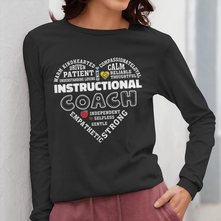 Instructional Coach Heart Teachers Appreciation Women Long Sleeve T-Shirt, funny design Instructional Coach Heart Teachers Appreciation Women Long Sleeve T-Shirt, funny design