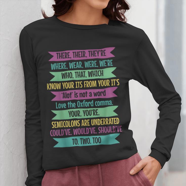 Their There And They'Re English Teacher Men Women Women Long Sleeve T-Shirt, English Teacher Gifts, funny design