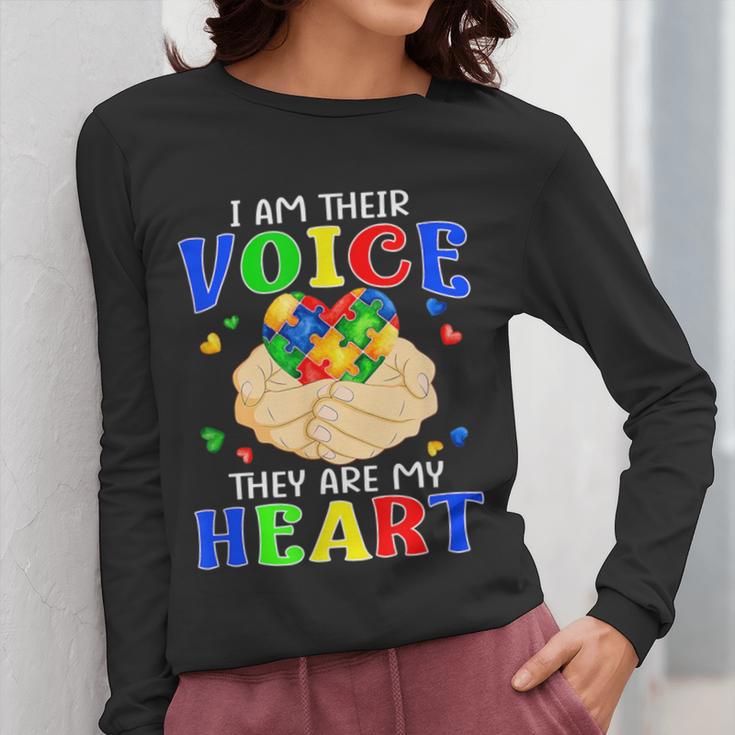 I Am Their Voice They Are My Heart Autism Awareness Teacher Women Long Sleeve T-Shirt, funny design I Am Their Voice They Are My Heart Autism Awareness Teacher Women Long Sleeve T-Shirt, funny design