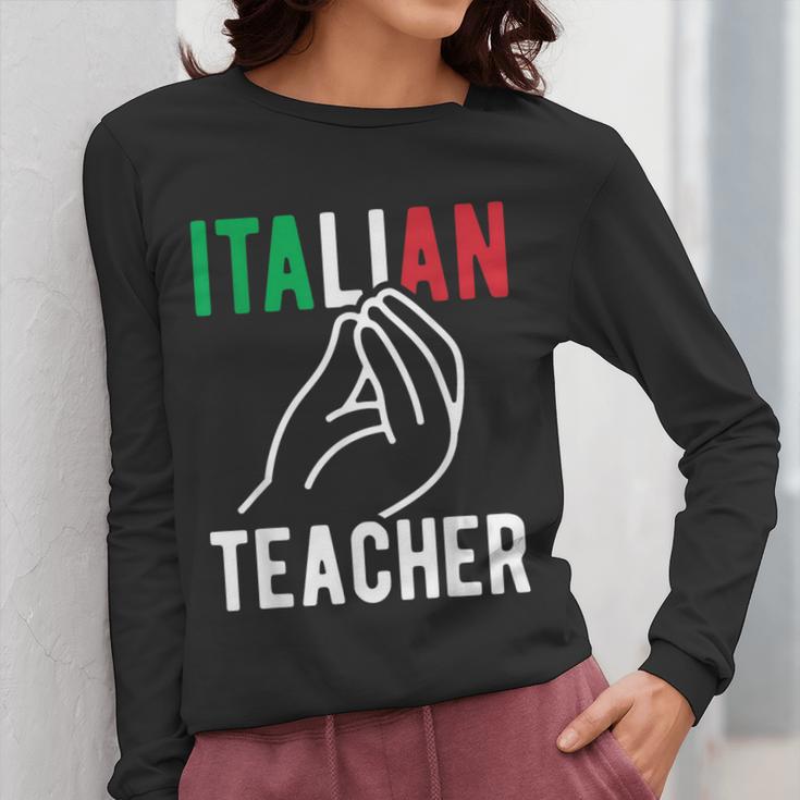Italian Teacher Italy Italia Back To School First Day Women Long Sleeve T-Shirt, funny design Italian Teacher Italy Italia Back To School First Day Women Long Sleeve T-Shirt, funny design