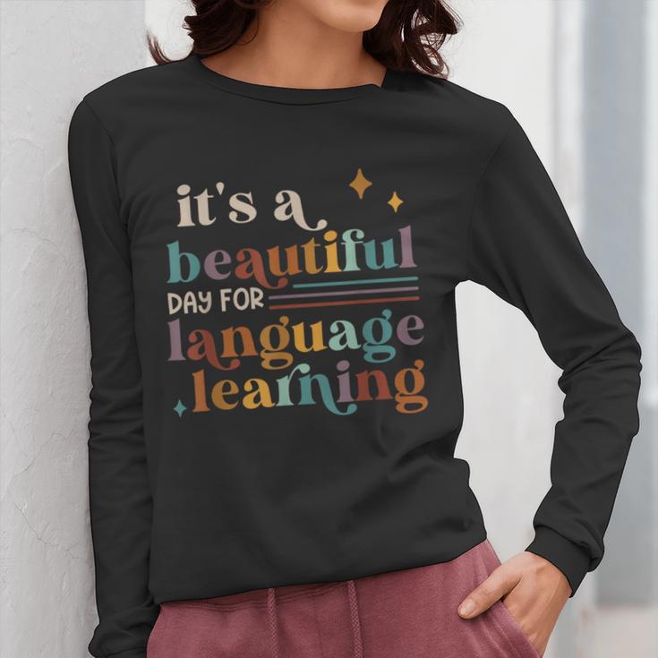 It's A Beautiful Day For Language Learning ESL Teacher ESOL Women Long Sleeve T-Shirt, Esl Teacher Gifts, funny design It's A Beautiful Day For Language Learning ESL Teacher ESOL Women Long Sleeve T-Shirt, Esl Teacher Gifts, funny design