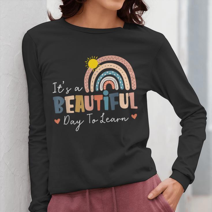 It's A Beautiful Day To Learn Cute Rainbow Boho Teacher Women Long Sleeve T-Shirt, funny design It's A Beautiful Day To Learn Cute Rainbow Boho Teacher Women Long Sleeve T-Shirt, funny design
