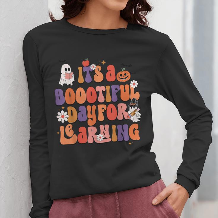 It's A Bootiful Day For Learning Cute Teacher Halloween Women Long Sleeve T-Shirt, funny design It's A Bootiful Day For Learning Cute Teacher Halloween Women Long Sleeve T-Shirt, funny design