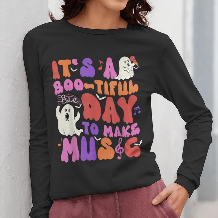 It's a Bootiful Day To Make Music Halloween Music Teacher Women Long Sleeve T-Shirt, funny design It's a Bootiful Day To Make Music Halloween Music Teacher Women Long Sleeve T-Shirt, funny design