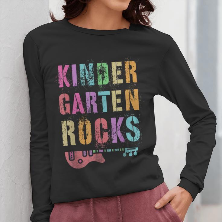 KINDERGARTEN ROCKS Teacher Crew Rock Star Kinder Team Women Long Sleeve T-Shirt, funny design KINDERGARTEN ROCKS Teacher Crew Rock Star Kinder Team Women Long Sleeve T-Shirt, funny design