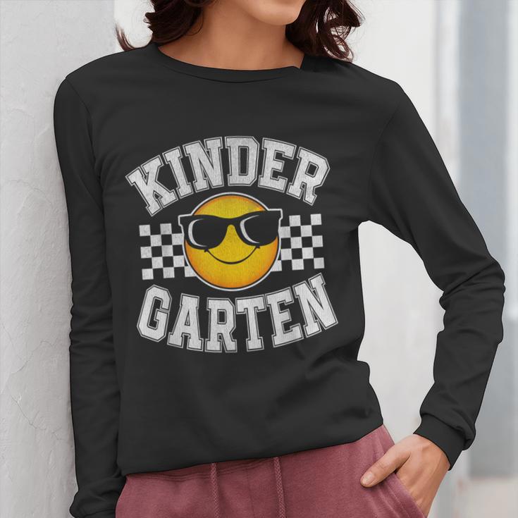 Kindergarten Teacher First Day Of Kinder Back To School Women Long Sleeve T-Shirt, funny design