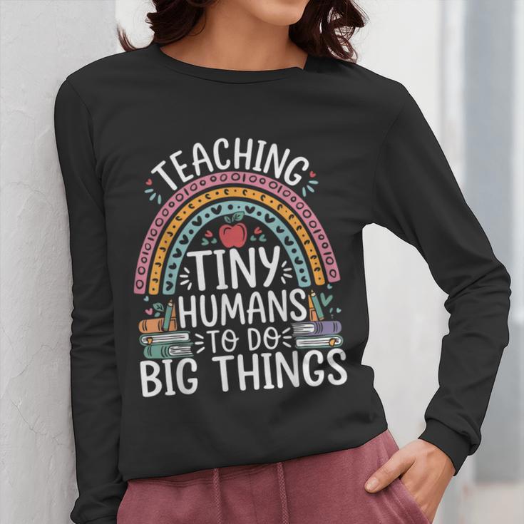 Kindergarten Teacher Tiny Humans Pre-School Teacher Women Long Sleeve T-Shirt, funny design Kindergarten Teacher Tiny Humans Pre-School Teacher Women Long Sleeve T-Shirt, funny design