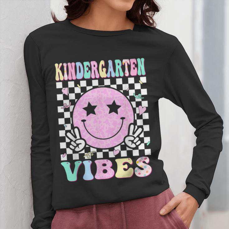 Kindergarten Vibes First Day Of School Kindergarten Teacher Women Long Sleeve T-Shirt, funny design Kindergarten Vibes First Day Of School Kindergarten Teacher Women Long Sleeve T-Shirt, funny design