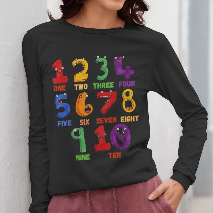 Learning Math Numbers Counting Back To School Teacher For Men Women Girls Kids Women Long Sleeve T-Shirt, funny design