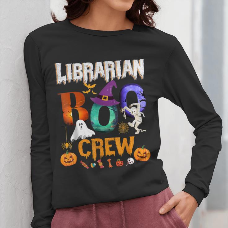 Librarian Boo Crew Teacher Student Halloween Costume Women Long Sleeve T-Shirt, funny design Librarian Boo Crew Teacher Student Halloween Costume Women Long Sleeve T-Shirt, funny design