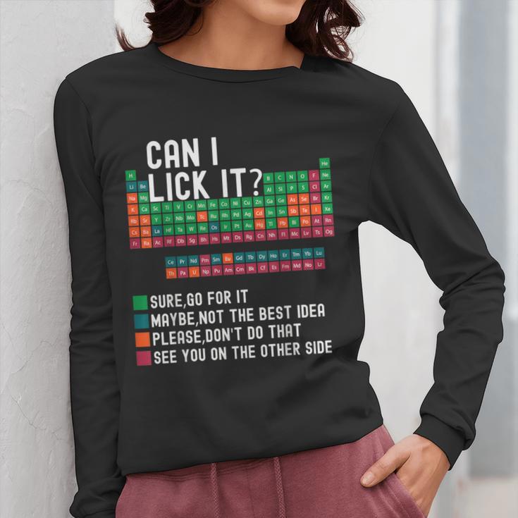 Can I Lick It Periodic Table Science Teacher Chemistry Women Long Sleeve T-Shirt, Science Teacher Gifts, funny design