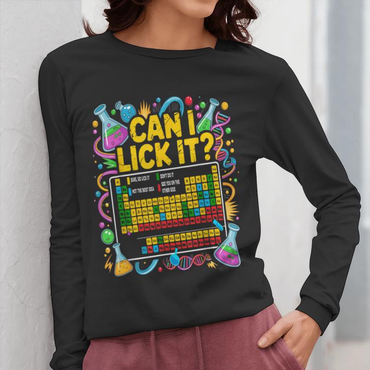 Can I Lick It Periodic Table Science Teacher Men Women Women Long Sleeve T-Shirt, Science Teacher Gifts, funny design