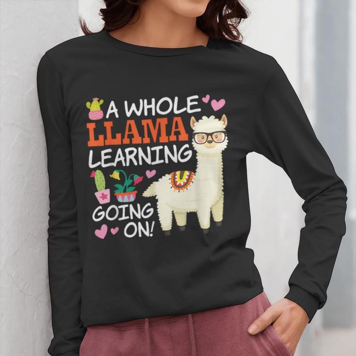 Llama Learning T Shirt Teachers Students Alpaca Lovers Women Long Sleeve T-Shirt, funny design Llama Learning T Shirt Teachers Students Alpaca Lovers Women Long Sleeve T-Shirt, funny design