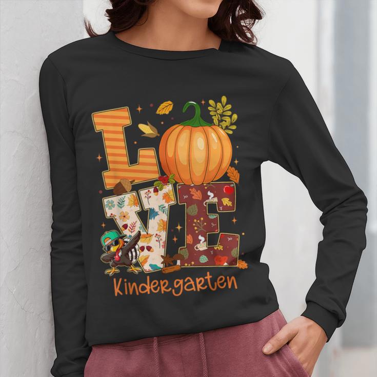 Love Kindergarten Teacher Turkey Thanksgiving Autumn Fall Women Long Sleeve T-Shirt, funny design Love Kindergarten Teacher Turkey Thanksgiving Autumn Fall Women Long Sleeve T-Shirt, funny design