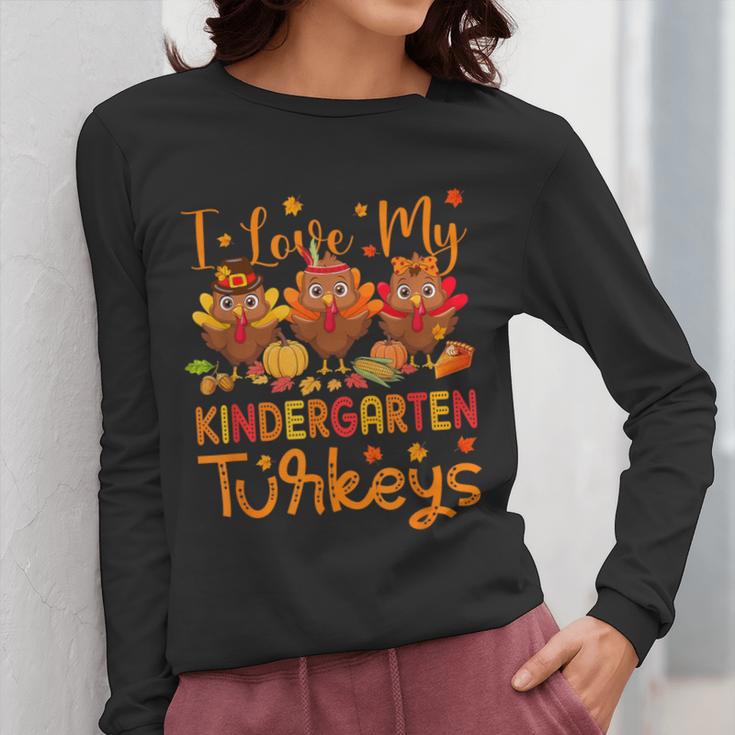 I Love My Kindergarten Turkeys Thanksgiving Teacher Students Women Long Sleeve T-Shirt, funny design I Love My Kindergarten Turkeys Thanksgiving Teacher Students Women Long Sleeve T-Shirt, funny design