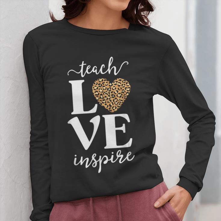 Love Leopard Print Teacher Cheetah School Inspire Teach Women Long Sleeve T-Shirt, funny design Love Leopard Print Teacher Cheetah School Inspire Teach Women Long Sleeve T-Shirt, funny design