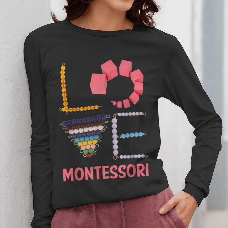 Love Montessori Education Math Teacher Women Long Sleeve T-Shirt, funny design Love Montessori Education Math Teacher Women Long Sleeve T-Shirt, funny design