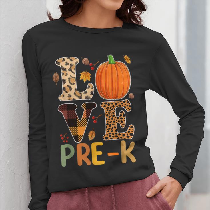 Love Pre-k Teacher Shirts Autumn Fall Pumpkin Fall Leopard Women Long Sleeve T-Shirt, funny design Love Pre-k Teacher Shirts Autumn Fall Pumpkin Fall Leopard Women Long Sleeve T-Shirt, funny design