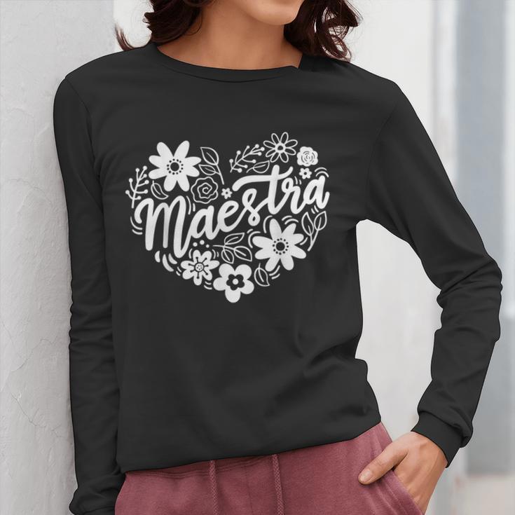 Maestra Spanish Teacher Women Long Sleeve T-Shirt, funny design Maestra Spanish Teacher Women Long Sleeve T-Shirt, funny design