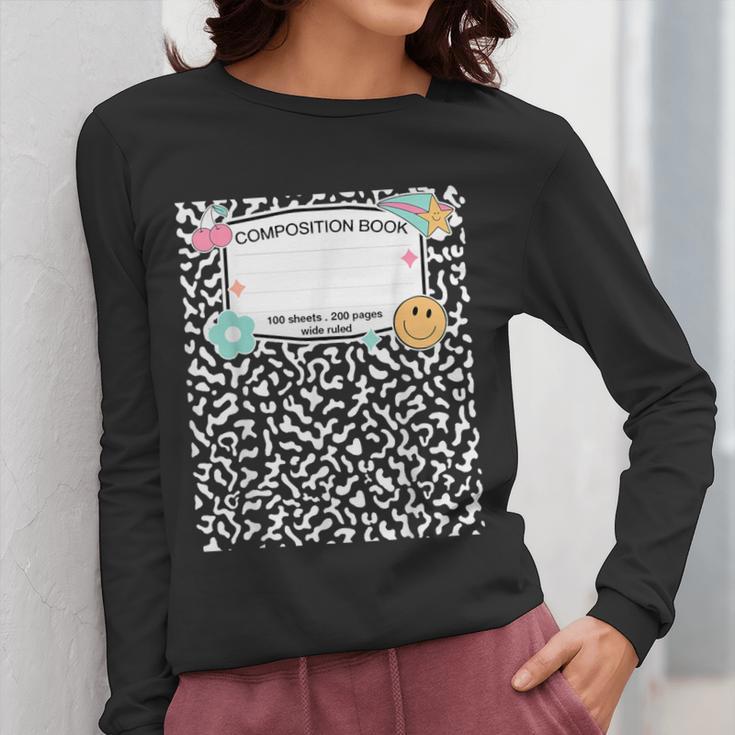 Matching Group Halloween Teacher Composition Book Notebook Women Long Sleeve T-Shirt, funny design
