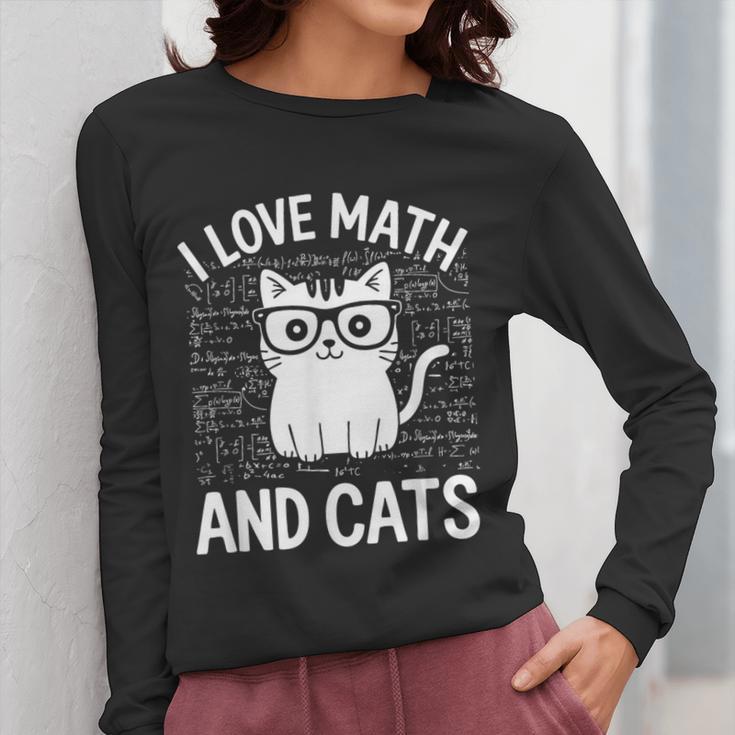 Math And Cats Apparel For Teachers Students Cat Lovers Women Long Sleeve T-Shirt, funny design Math And Cats Apparel For Teachers Students Cat Lovers Women Long Sleeve T-Shirt, funny design