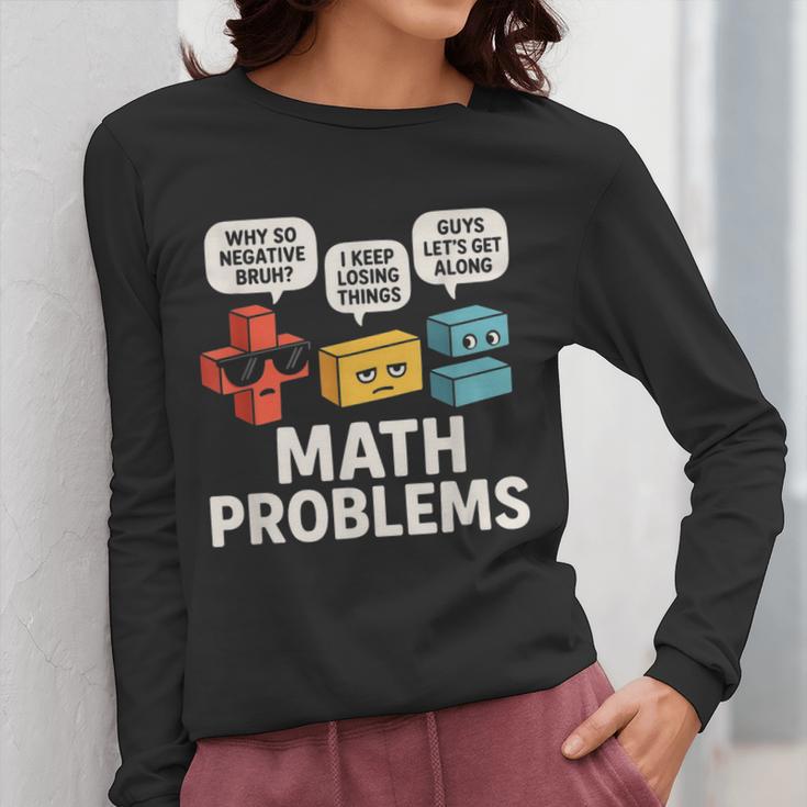 Math Problems Symbols Teacher Back To School Girl Boy Women Long Sleeve T-Shirt, funny design Math Problems Symbols Teacher Back To School Girl Boy Women Long Sleeve T-Shirt, funny design