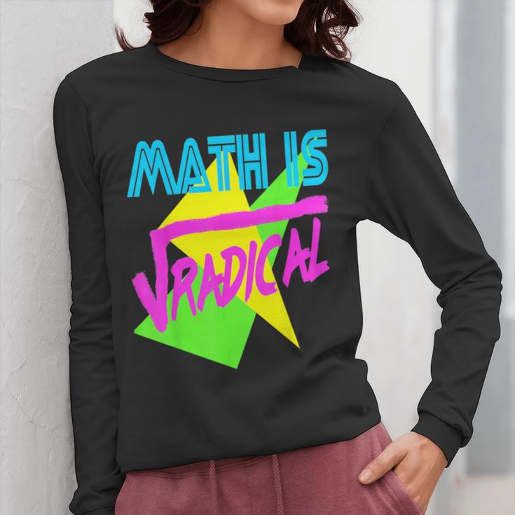 Math Is Radical Retro 80s Vintage Algebra Teacher Women Long Sleeve T-Shirt, funny design