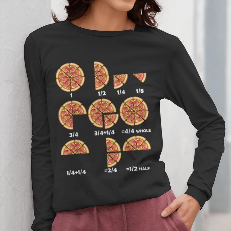 Maths Day Costume Idea Kids Teachers Pizza Slice Fraction Women Long Sleeve T-Shirt, funny design