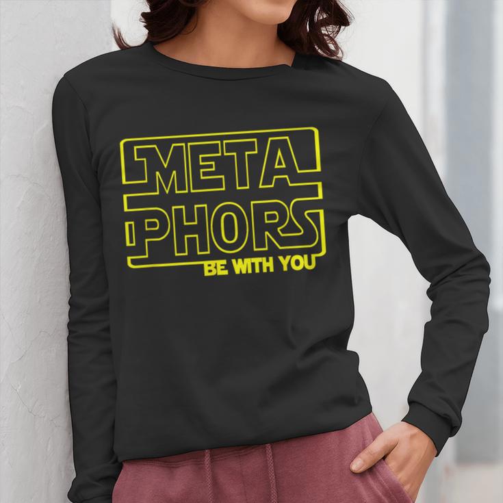 Metaphors Be With You English Teacher Shirts T-Shirt Women Long Sleeve T-Shirt, English Teacher Gifts, funny design