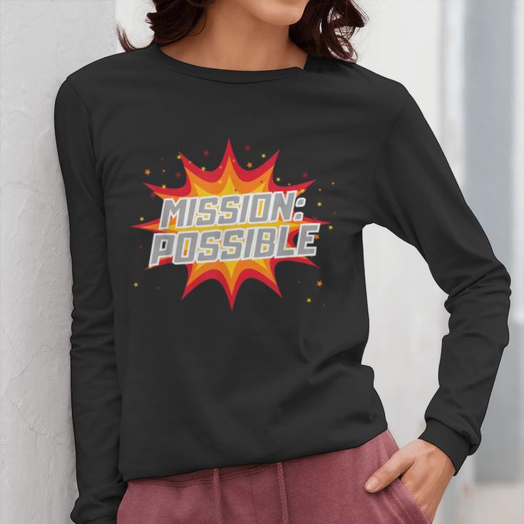 Mission Possible Motivational Inspirational School Teacher Women Long Sleeve T-Shirt, funny design Mission Possible Motivational Inspirational School Teacher Women Long Sleeve T-Shirt, funny design